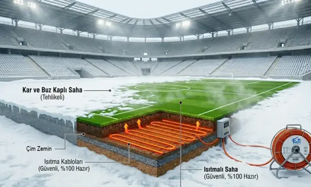 futbol sahası hibrit çim zemin ısıtma